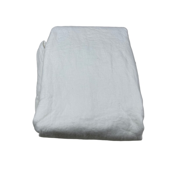 Casaluna Bedding Casaluna Washed Linen Solid Full Flat Sheet Only